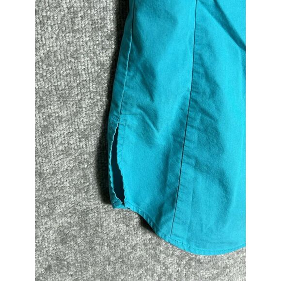 Worthington Button Up Top Womens Size Small Blue Sleeveless Stretch Collared - Picture 5 of 7